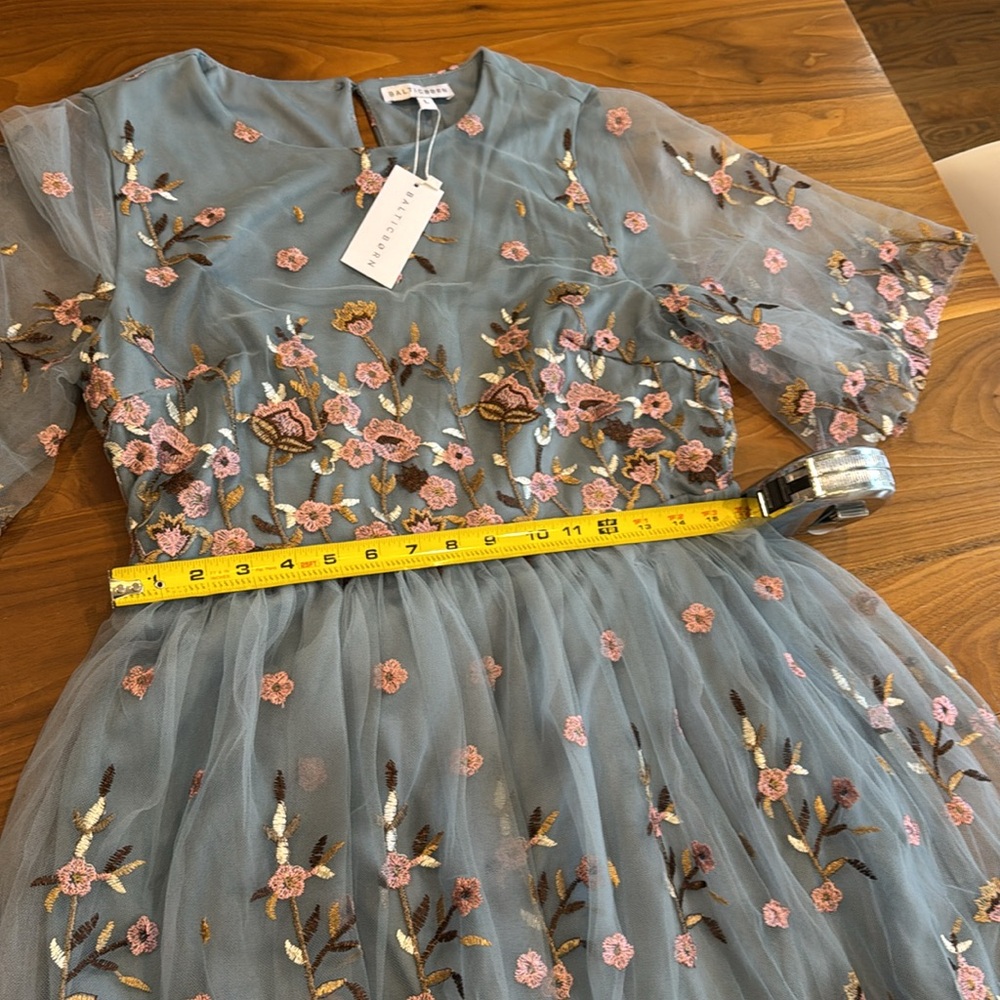 NWT Baltic Born duchess tulle blue garden embroidered dress - Picture 11 of 16
